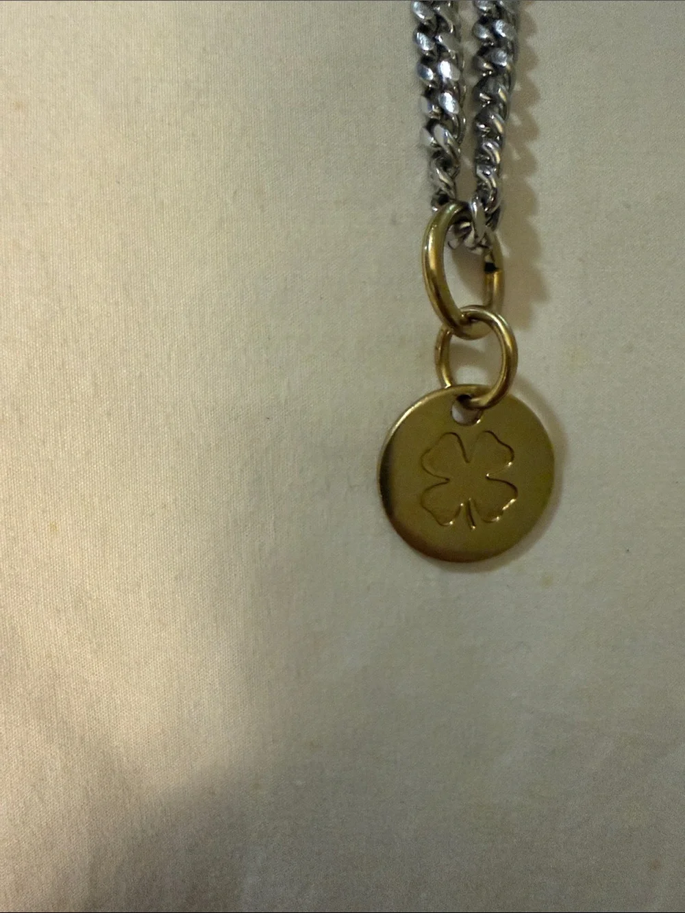 Gold Clover Disc Pendant Necklace - Women Jewelry